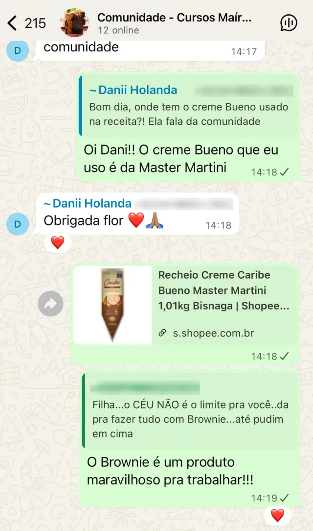 Print da comunidade no WhatsApp