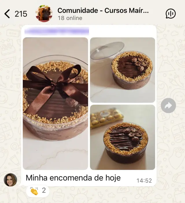 Print da comunidade no WhatsApp