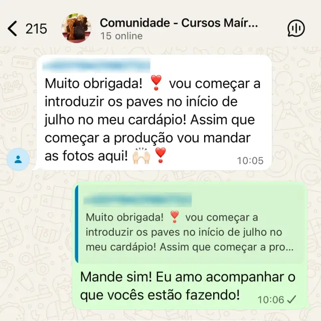 Print da comunidade no WhatsApp