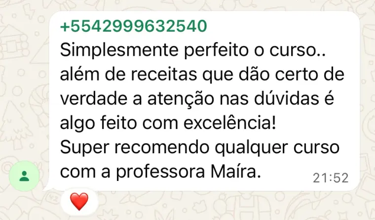 Depoimento de aluna